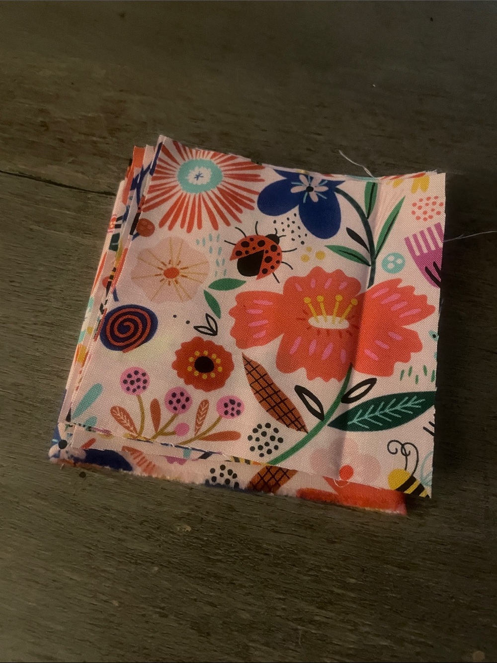 Set of 16 4.5in Floral Cotton Quilting Squares